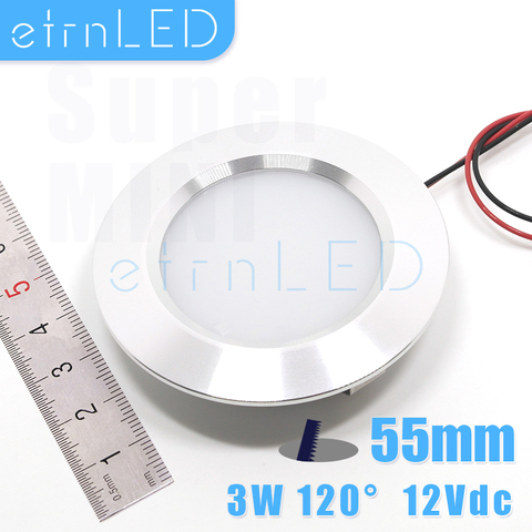 Mini focos Led etrnLED para el hogar, 3W, 12V, Encastrable, redondo, escaparate de la funda de exhibición, iluminación de techo interior, blanco ► Foto 1/6