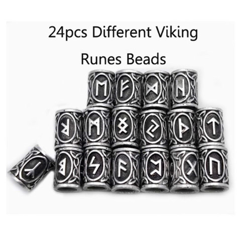 Cuentas Vintage con diseño de vikingo para joyería, accesorios de cuentas para Barba, cuentas para pelo talladas, 5 a 24 Uds. ► Foto 1/6