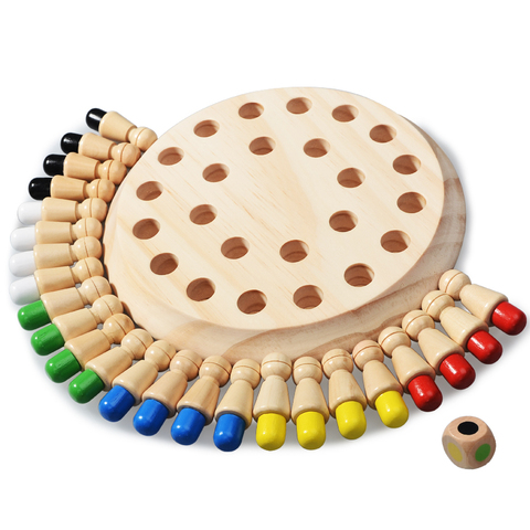 Juguetes Educativos de madera Montessori para niños, juguetes sensoriales de aprendizaje de Color, palo de partido de memoria, rompecabezas de ajedrez, juego de fiesta ► Foto 1/6