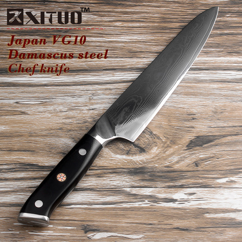 Calidad Japón VG10 Damasco acero cuchillo de cocina G10 mango + plum blossom mejor regalo chef cuchillo cuchilla afilada herramienta de cocina Santoku ► Foto 1/6