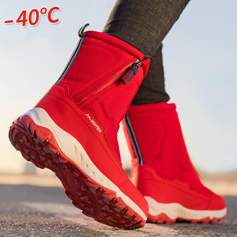 YEELOCA-Botas de nieve para Mujer, botines de felpa con cremallera, para invierno ► Foto 1/6