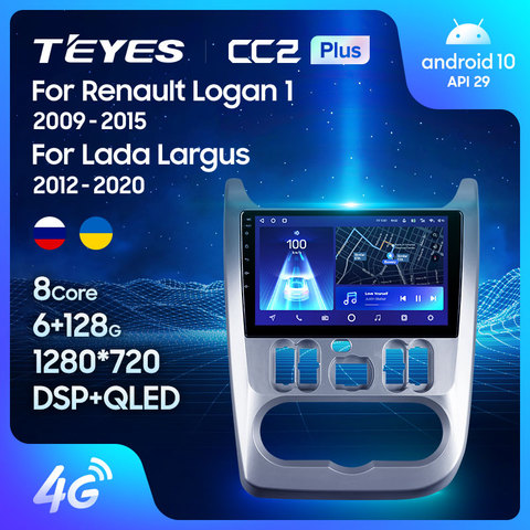 TEYES-Radio Multimedia CC2L CC2 Plus con GPS para coche, Radio con reproductor, navegador, Android, 2 din, dvd, para Renault Logan 1 Sandero 2009-2016 ► Foto 1/6