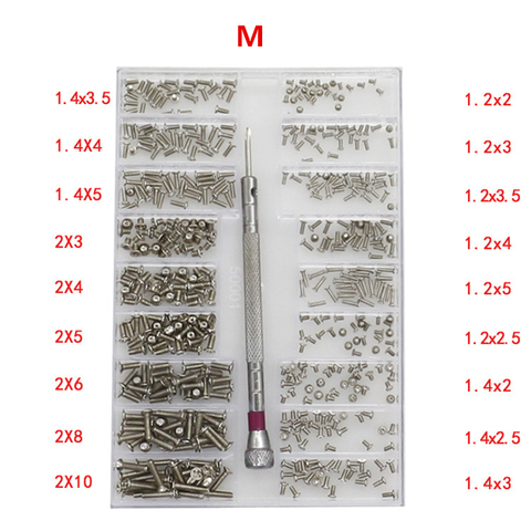 18 tipos 500 Uds Mini Kit de tornillos DIY + destornillador de 1,6mm para ordenador portátil ensamblar conjunto de tornillos de reparación ► Foto 1/6