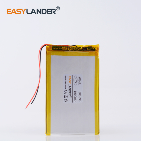 305590 de 3,7 V 1900mAh li-batería recargable de polímero para GPS DVR PC tableta ipod de e-book 355590 banco de potencia ► Foto 1/1