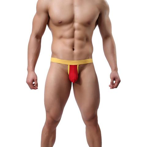 Ropa interior Sexy de malla transpirable para hombre, suspensorio de tiro bajo convexo en U, Tanga ► Foto 1/6