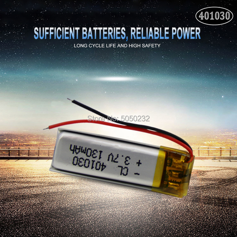 1 unidad 3,7 V 130mAh 401030 polímero de litio li-po batería recargable para MP3 MP4 MP5 GPS DVD tablet Bluetooth Cámara Lipo celular ► Foto 1/5