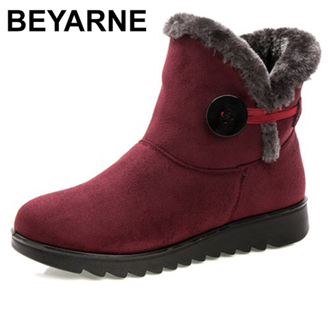 BEYARNE ClassicFashion nieve botas de piel para mujeres botas de tobillo botas de invierno para las mujeres zapatos de invierno zapatos de mujer botas de mujer ► Foto 1/6