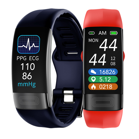 Reloj inteligente ECG PPG, pulsera deportiva resistente al agua IP67, monitor de ritmo cardíaco, presión arterial, oxígeno, 24H ► Foto 1/6