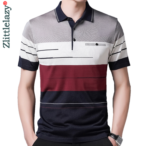 2022 marca de manga corta Camiseta de Polo camisa casuales de los hombres de verano de rayas de los hombres ropa Polos camisas de moda para hombre Slim Fit Poloshirt 722 ► Foto 1/6