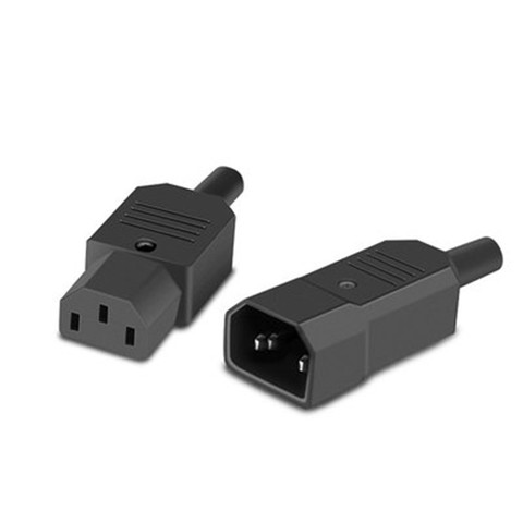 Conector de enchufe de Cable recto IEC C13 C14 10A 250V conector de alimentación macho hembra negro enchufe de 3 pines AC ► Foto 1/3