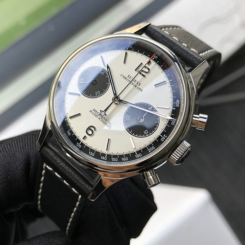 Sugess 1963 cronógrafo cuerda a mano mecánica reloj zafiro piloto Gaviota movimiento st1901 38mm aviador relojes para hombre 2022 ► Foto 1/6