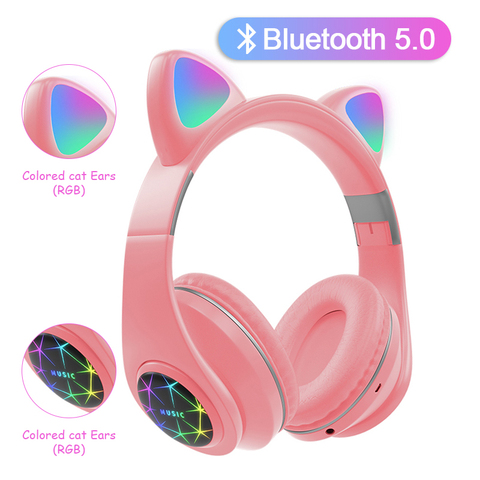 Auriculares inalámbricos con micrófono para niños y niñas, audífonos  estéreo con FM, Bluetooth 5,3, para juegos, PC, música Hifi, regalos -  AliExpress