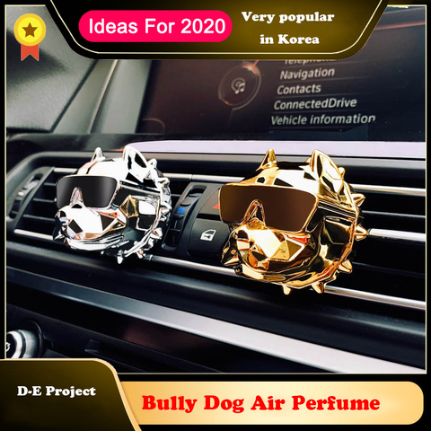 Fragancia de Bulldog para coche, ambientador, decoración de Perfume de coche, Clip automático, aroma de fragancia, accesorios de difusor de coche, interior ► Foto 1/6