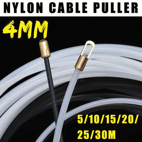 5/10/15/20/25/30M de longitud x 4mm de diámetro. Extractor de Cable de nailon Flexible, cinta de tracción para electricista, conducto de Cable de 4mm ► Foto 1/5