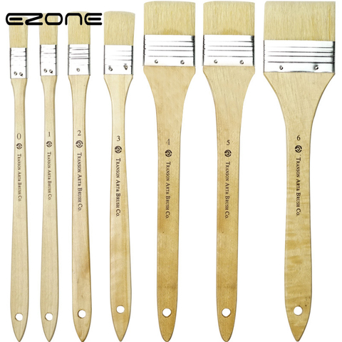 EZONE 1PC pelo de cerdo pincel para óleo pintura pincel acuarela polvo de agua propileno acrílico pintura pluma arte herramienta de ► Foto 1/4