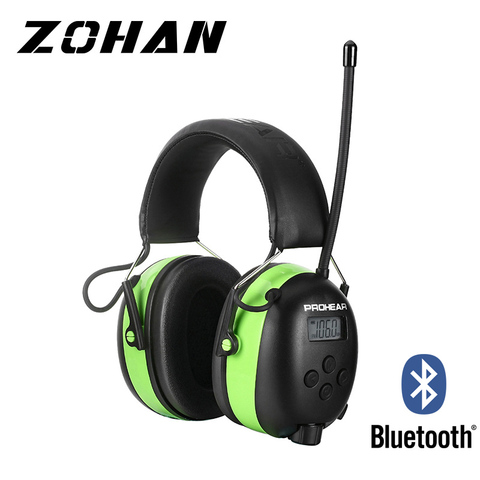 ZOHAN-protección electrónica para los oídos, orejeras NRR25db con Bluetooth, AM/FM, Radio, defensa de los oídos, batería de litio de 2000mAh ► Foto 1/6
