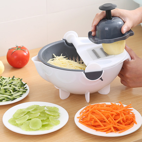 Juego de cortador para fruta y verdura multifuncional, rallador Manual redondo de zanahorias y patatas, herramienta de cocina ► Foto 1/6