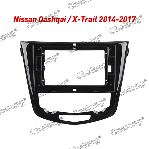 Marco de salpicadero de coche, embellecedor de Marco Fascias, 2Din, compatible con Nissan Qashqai/x-trail 2014-2017, Panel de salpicadero GPS ► Foto 1/4