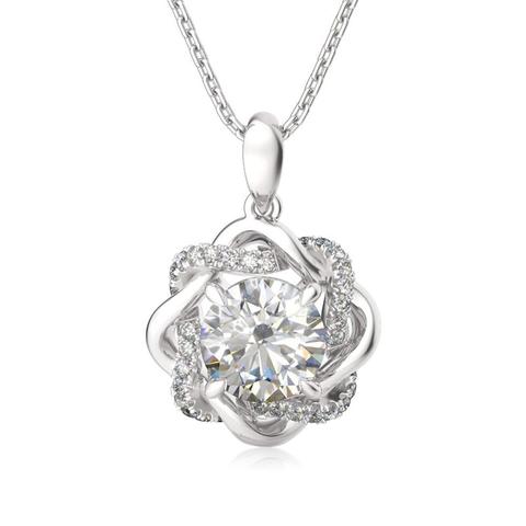 Szjinao-colgante de moissanita 3ct para mujer, con Collar de Color D VVS1, joyería de diamante de diseño, regalos de joyería de boda para mujer ► Foto 1/6