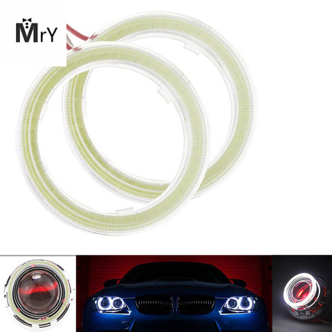 2 uds mazorca 60mm 80mm 120mm 12V DC luces LED de coche Auto Ángel angelical los ojos con cubierta anillos de Halo 70mm 90mm 100mm 110mm ► Foto 1/5