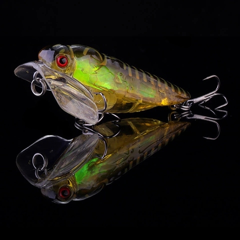 Caminar pez 3,7 cm/8,3g insectos pesca señuelo añagaza popper bajo cigarra iscas Artificial Crankbait volar jig pesca de agua atraer ► Foto 1/6