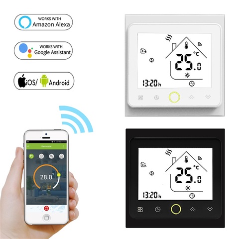 Termostato inteligente WiFi de 95-250V, controlador de temperatura para agua, eléctrico, caldera a Gas para calefacción, funciona con Alexa y Google Home ► Foto 1/6