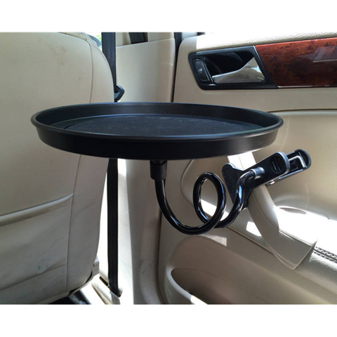 Bandeja de comida para coche con soporte de abrazadera, mesa de comedor plegable, soporte para bebidas, asiento trasero de coche, soporte para Carro de agua, bandeja giratoria para coche ► Foto 1/6