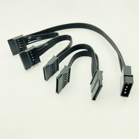 H1111Z Molex 4pin IDE 1 a 5 SATA 15Pin Disco Duro divisor de alimentación Cable de Cable para DIY PC cortar 4-pin a 15 Pines de potencia 60CM ► Foto 1/6