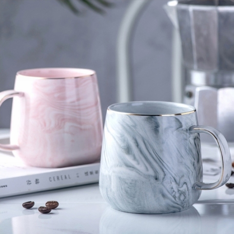 Tazas de cerámica con esmalte de mármol, taza de café creativa, regalo Taza de Café de Cerámica enamorados, tazas de porcelana para té, taza de desayuno para leche ► Foto 1/5