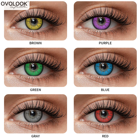 Lentillas de disfraz para hombre y mujer, lentes de contacto de colores para ojos, lentillas de colores para ojos, lentillas de colores, lentillas de colores para los ojos, OVOLOOK-1 par ► Foto 1/6