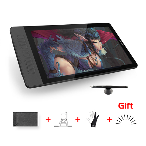 GAOMON PD1560 15,6 pulgadas 10 llaves arte gráficos profesionales Tablet con pantalla pluma dibujo Tablet Monitor para ganar y Mac con regalos ► Foto 1/6