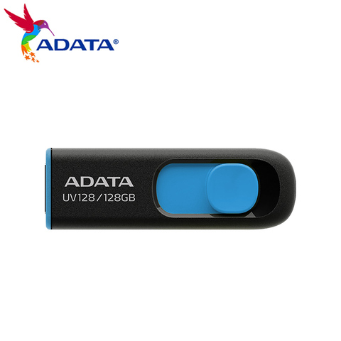 ADATA USB 3,2 de 128GB Flash Drive retráctil sin tapa Pen Drive 64GB UV128 USB Flash Drive 16GB 32GB de alta velocidad Pendrive para PC ► Foto 1/6