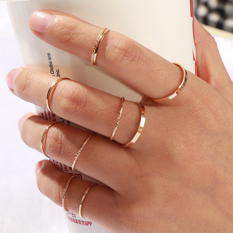 10 unids/set 2022 de moda diseño Simple anillos de oro Vintage de Color plata anillos para articulaciones conjuntos para la joyería de las mujeres versión coreana conjunto ► Foto 1/6