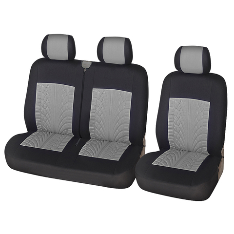 Fundas de asiento de coche 2 + 1 de fibra de poliéster, cubierta de asiento de estilismo de coche, 4 colores, adecuado para Interior de automóviles ► Foto 1/6