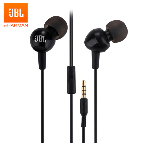 JBL-auriculares C100Si estéreo con cable de 3,5mm, Auriculares deportivos de graves profundos para música y videojuegos, manos libres con micrófono ► Foto 1/6