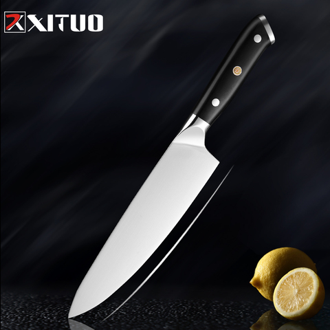 XITUO-cuchillo de Chef de 8 pulgadas, herramienta de cocina alemana de acero inoxidable de alto carbono, Santoku ► Foto 1/6