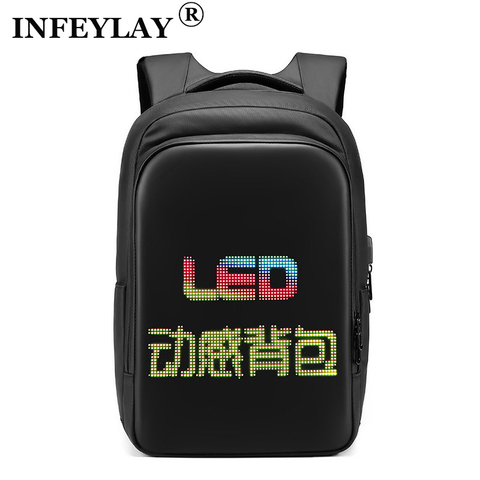 INFEYLAY-mochila con pantalla LED para hombre y mujer, mochila para portátil de viaje, mochilas inteligentes, escolar, multimedia ► Foto 1/6