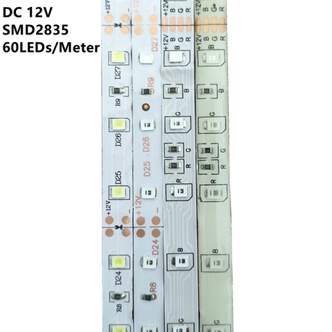 1M 2M 3M 4M 5M tira de luz Led RGB impermeable 2835 DC12V 60 Leds/M cinta de iluminación Flexible Blanco/blanco cálido/Tira azul ► Foto 1/6