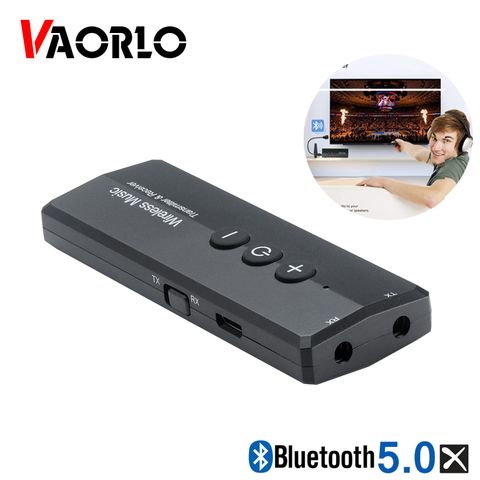 VAORLO 5,0 Audio transmisor Bluetooth Audio 3 en 1 3,5 MM AUX USB adaptador inalámbrico Dongle Bluetooth para Casa TV ordenador Coche auriculares ► Foto 1/6