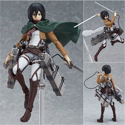 Figura de acción de ataque al Titán de Mikasa Ackerman, muñeco coleccionable de 15CM de figura de PVC en miniatura, Anime 203 ► Foto 1/6