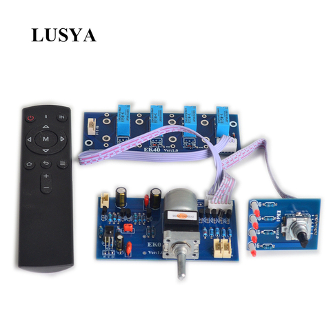 Lusya-preamplificador remoto con Control de volumen, Selector de señal de entrada de Audio de 4 vías, conmutación + Silenciador para placa amplificadora HIFI, actualización T0006 ► Foto 1/6