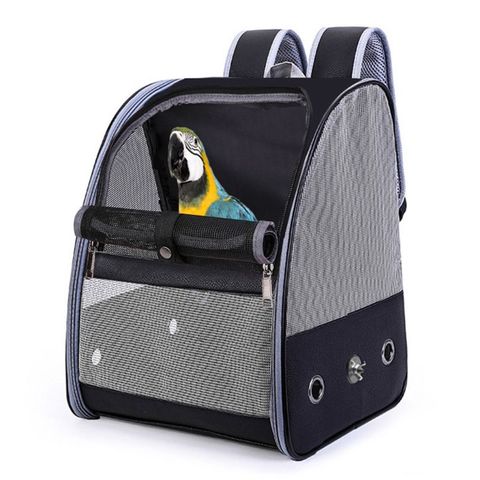 Pájaro jaula transpirable mochila porta plegable de viaje ligero Multi propósito PU de malla de periquitos y mascotas loro bolsa ► Foto 1/6