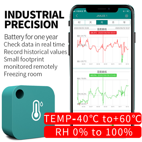 Jaalee-Sensor de temperatura y humedad, medidor de temperatura interior con Bluetooth, higrómetro inalámbrico ► Foto 1/6