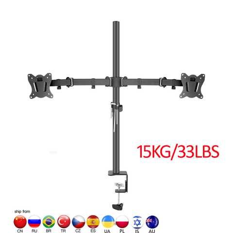 Soporte de escritorio de DL-T902-240 de 400mm, soporte de Monitor de acero de 360 grados con movimiento completo, base de abrazadera de 10 