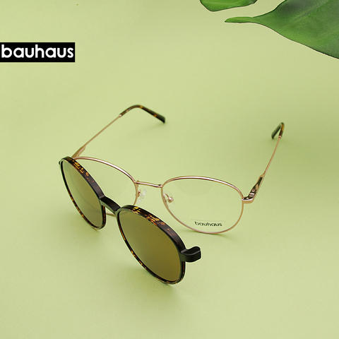Gafas de sol X103 BAUHAUS magnéticas polarizadas para hombre y mujer, gafas Retro de alta calidad con montura redonda de metal, gafas de sol de marca a la moda UV400 ► Foto 1/6