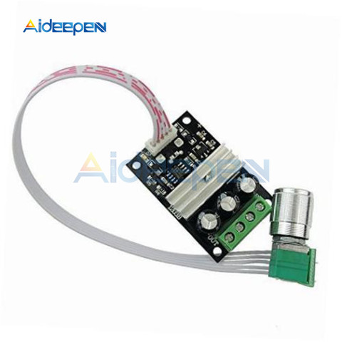 Controlador de velocidad del Motor, regulador ajustable con interruptor de potenciómetro, 6V DC 12V 24V 28VDC 3A 80W PWM ► Foto 1/4