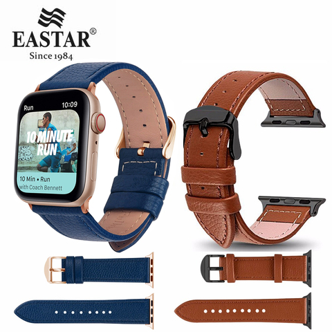 Eastar-Correa de reloj de cuero para Apple Watch SERIE DE gomillas 5/3, pulsera deportiva de 42mm y 38mm para iwatch 6 4 SE ► Foto 1/6