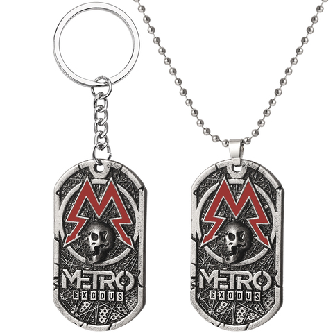 Juego caliente Metro Exodus 2033, llavero Punk de Metal Vintage, etiqueta colgante de recuerdo, gargantilla de moda para hombres, joyería, cadena de eslabones ► Foto 1/6