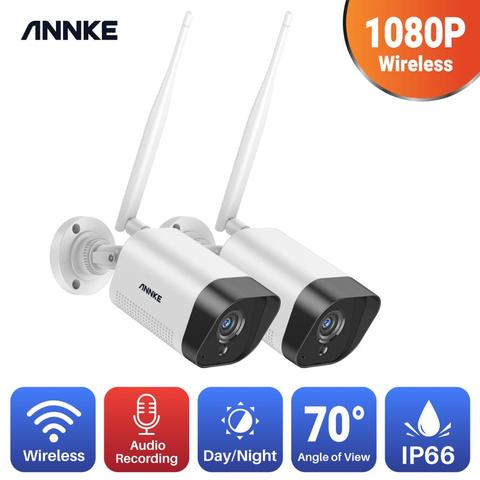 ANNKE-sistema de vigilancia con cámara de vídeo, 2/4 Uds. FHD 1080P IP Wi-Fi H.265, cámaras impermeables, visión nocturna de 100 pies con IR inteligente P2P ► Foto 1/6