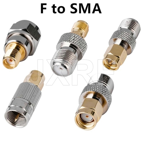 Conector JX 2 piezas adaptador coaxial de RF tipo F conector hembra a conector macho SMA conector F recto a conector SMA ► Foto 1/6